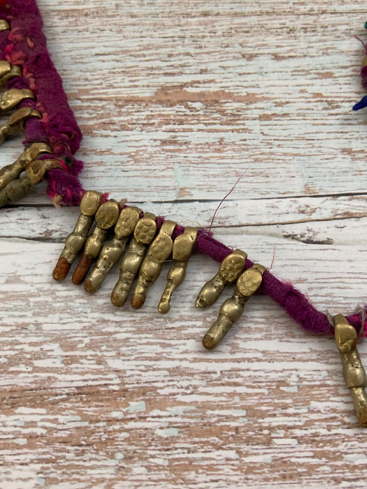 Vintage Tribal Spacer Charms Buds Ethnic Findings Original 21″ Cord 74pc (18893)