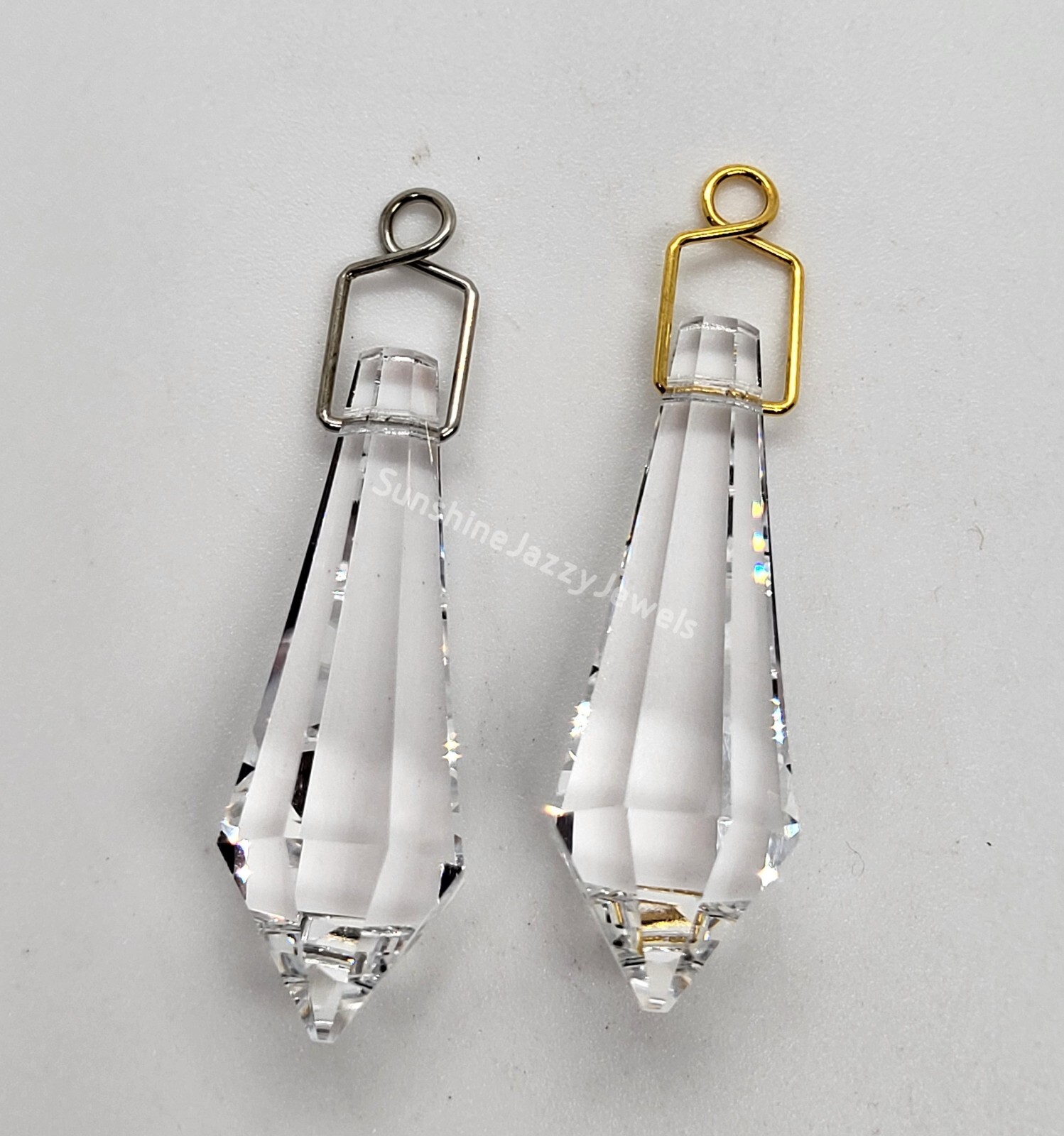 Chandelier/ Prism Silver Plated 8x14mm Pinch Bail Connectors; Strong