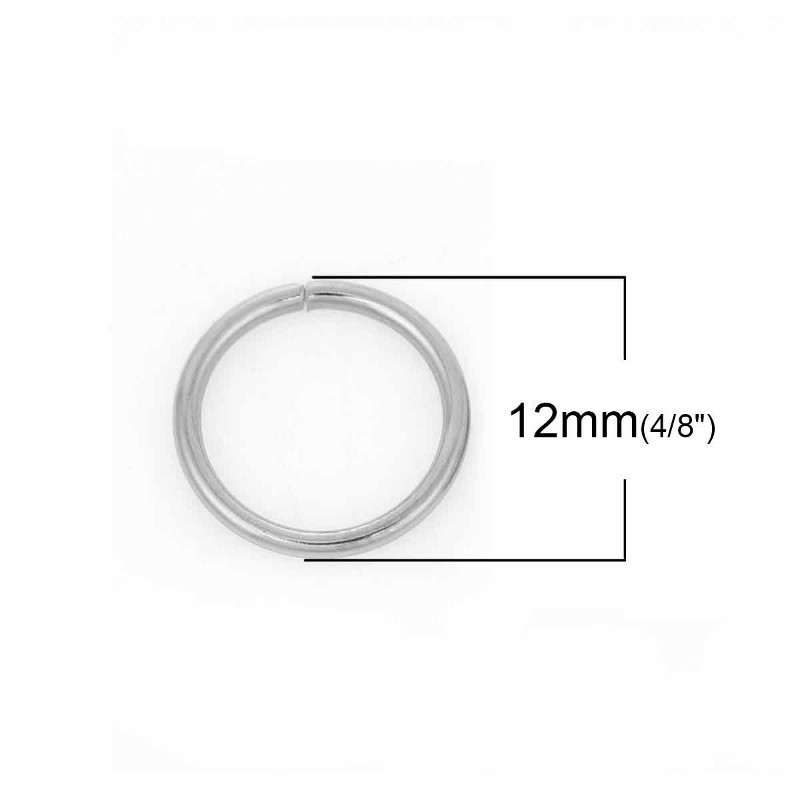 Jump Rings 12mm – 50/100/200 Stainless Steel 16 Gauge Open Jump Rings F7455