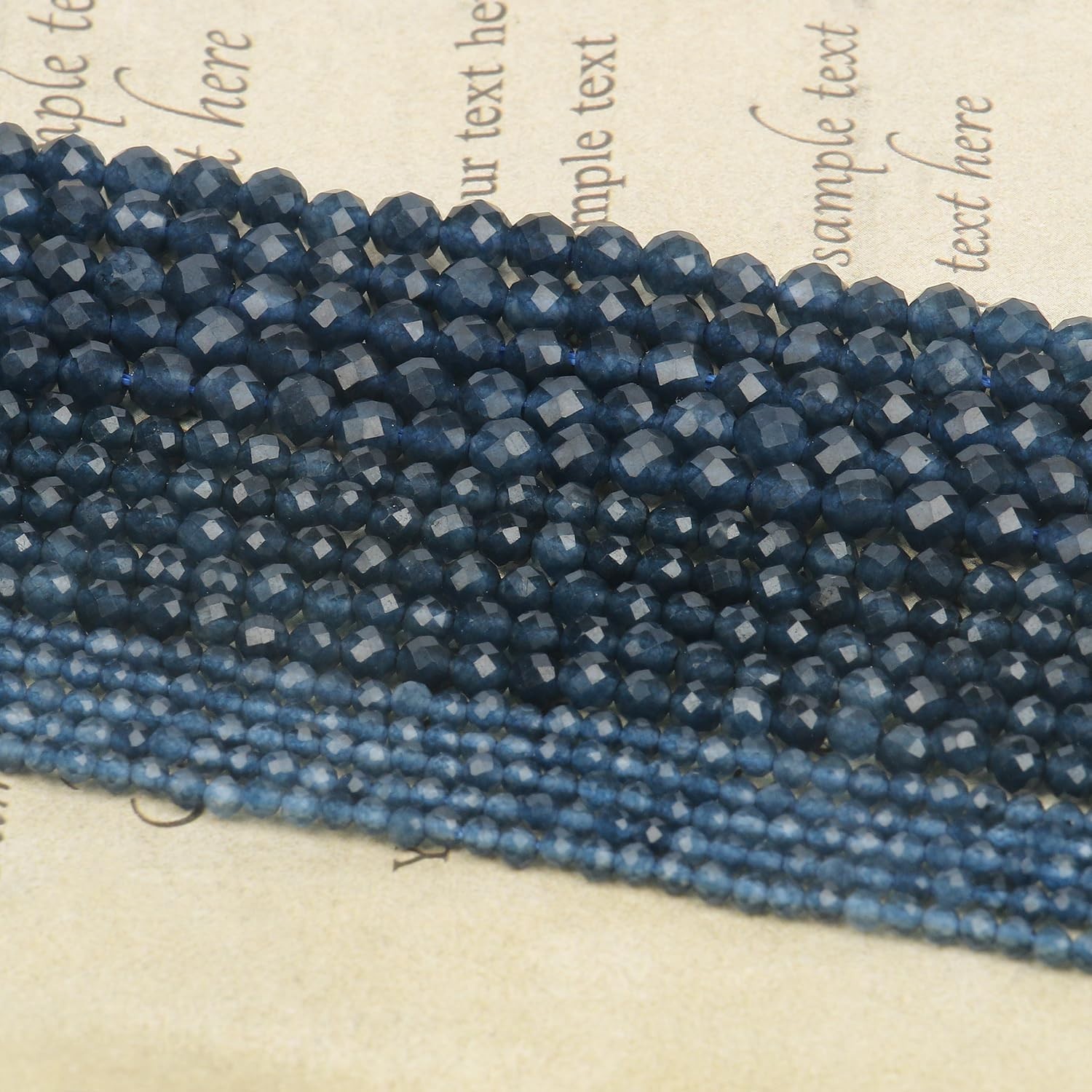180PCS Natural Sapphire Beads – Small Faceted Round Gemstone for Jewelry Maki…
