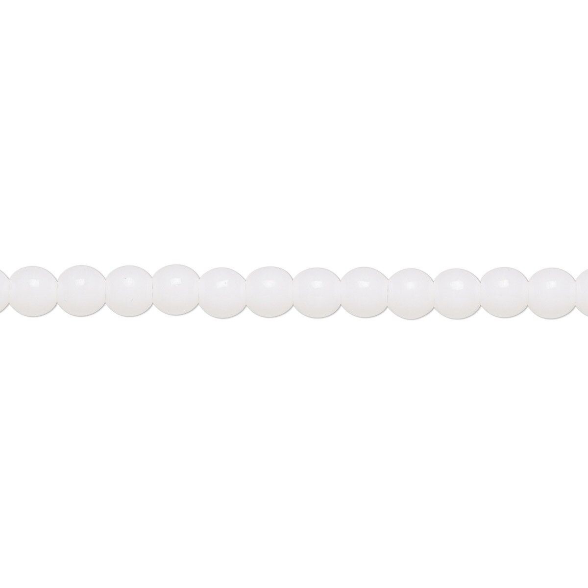 1 Strand(100) Czech Pressed Glass Opaque White 4mm Round Beads with 0.8-1mm Hole