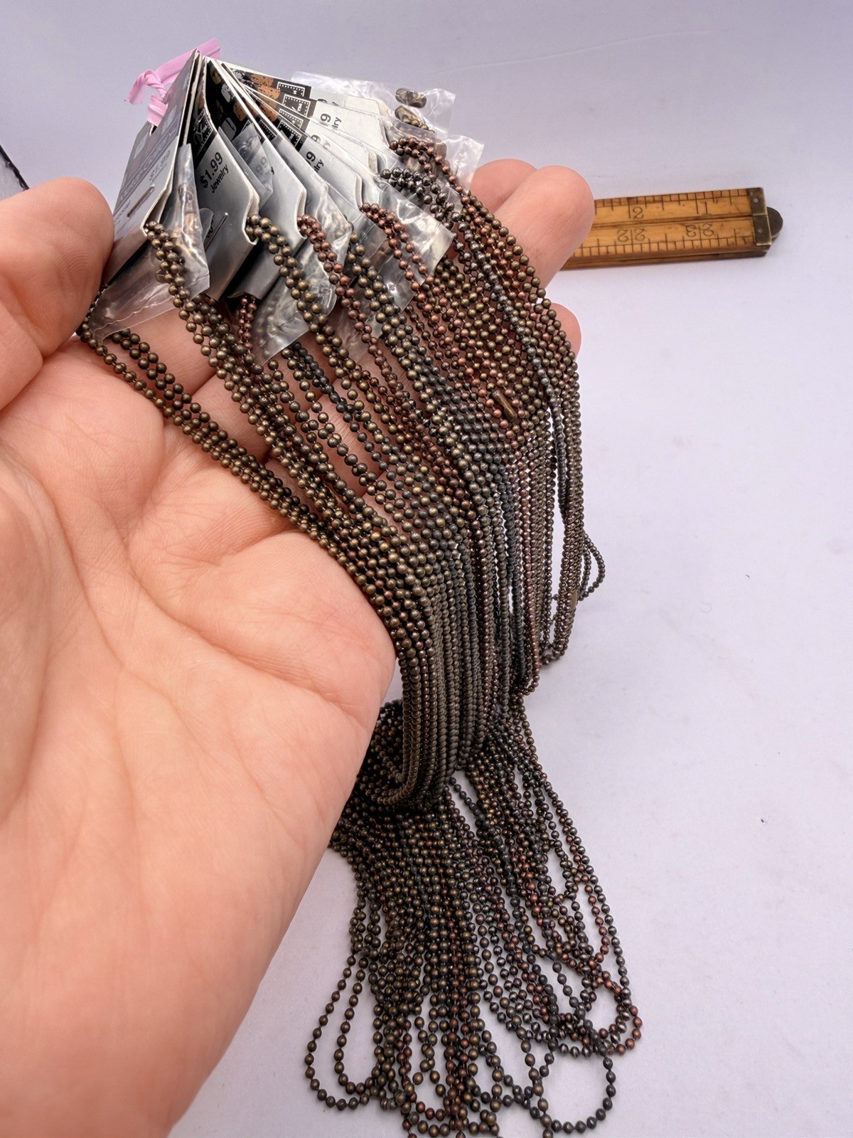 1.3 Lbs Jewelry Making Ball Chain Footage Necklaces Spools Brass Gold Silver