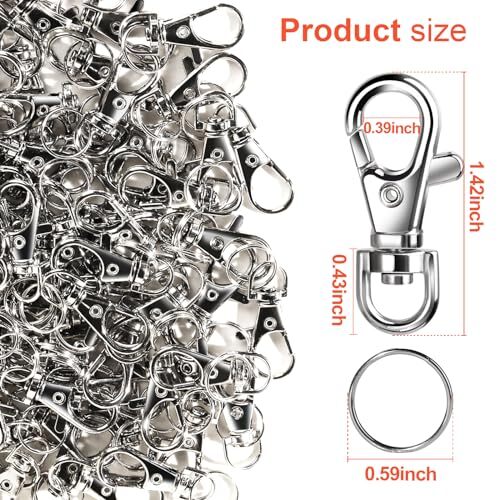 PCS Metal Swivel Snap Hooks and Key Rings, 30PCS Small Lobster Claw 60