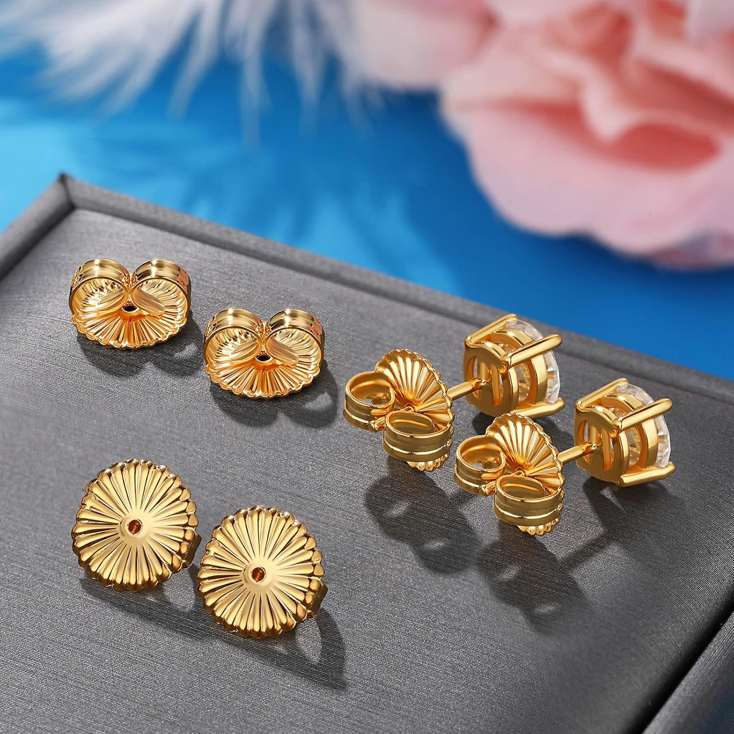 8Pieces Earring Backs for Droopy Ears, Large Earring Backs Replacements for S…