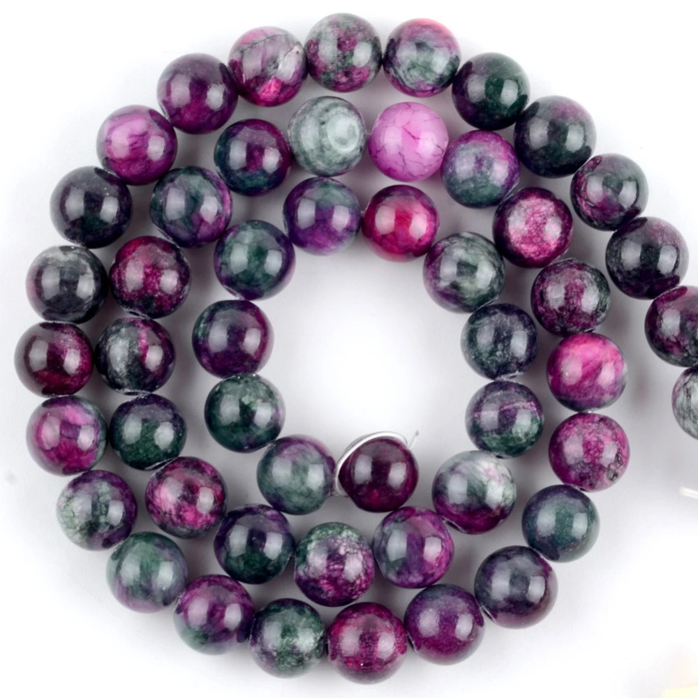 Natural Gemstone Round Spacer Loose Beads for Jewelry Making DIY 4mm-12mm