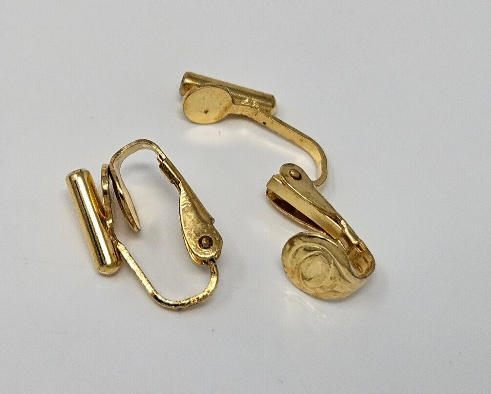 10 pair Gold Earring Converters Convert Stud Post to Clip-On Non-Pierced Ears