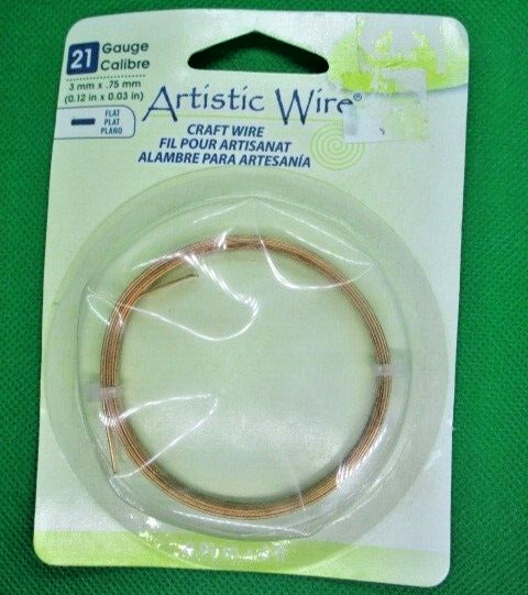Artistic Wire 21 Gauge Copper Wire, Flat (3 x .75mm), Length 3ft – Details Below