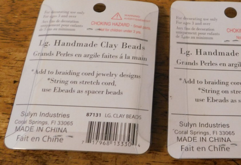 2 NEW Packages of Bead Party Large Handmade Clay Beads for Jewelry Making