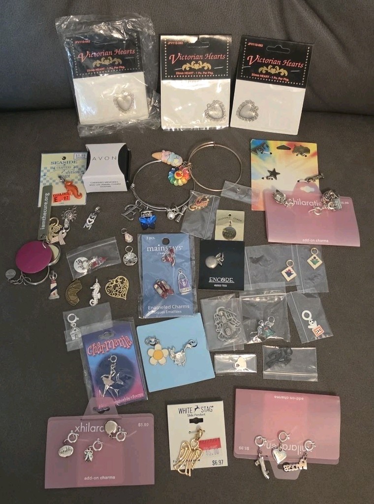 Bulk Lot 50+ Charms Pendants Vintage & Modern Mixed Jewelry Making Crafts