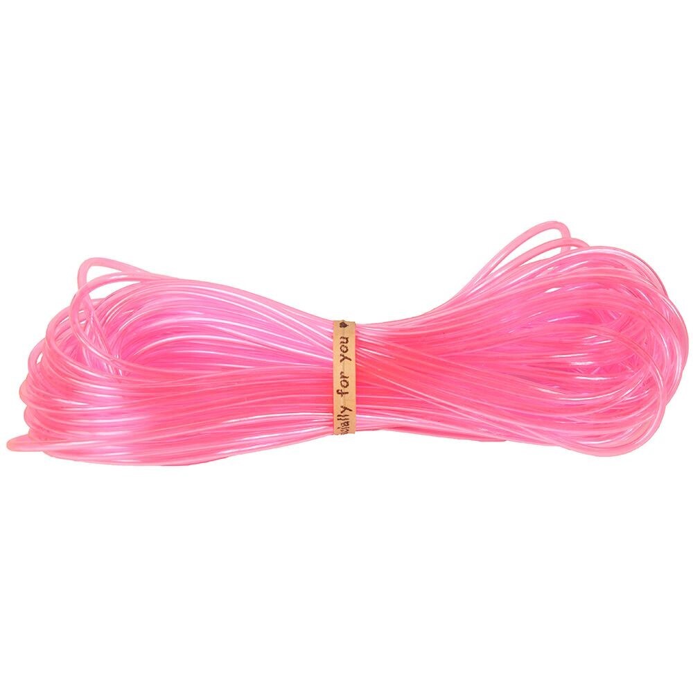 Cord, 10 Meter PINK 2mm Hollow Rubber Tubing Jewelry Cord Cover Memory Wire *