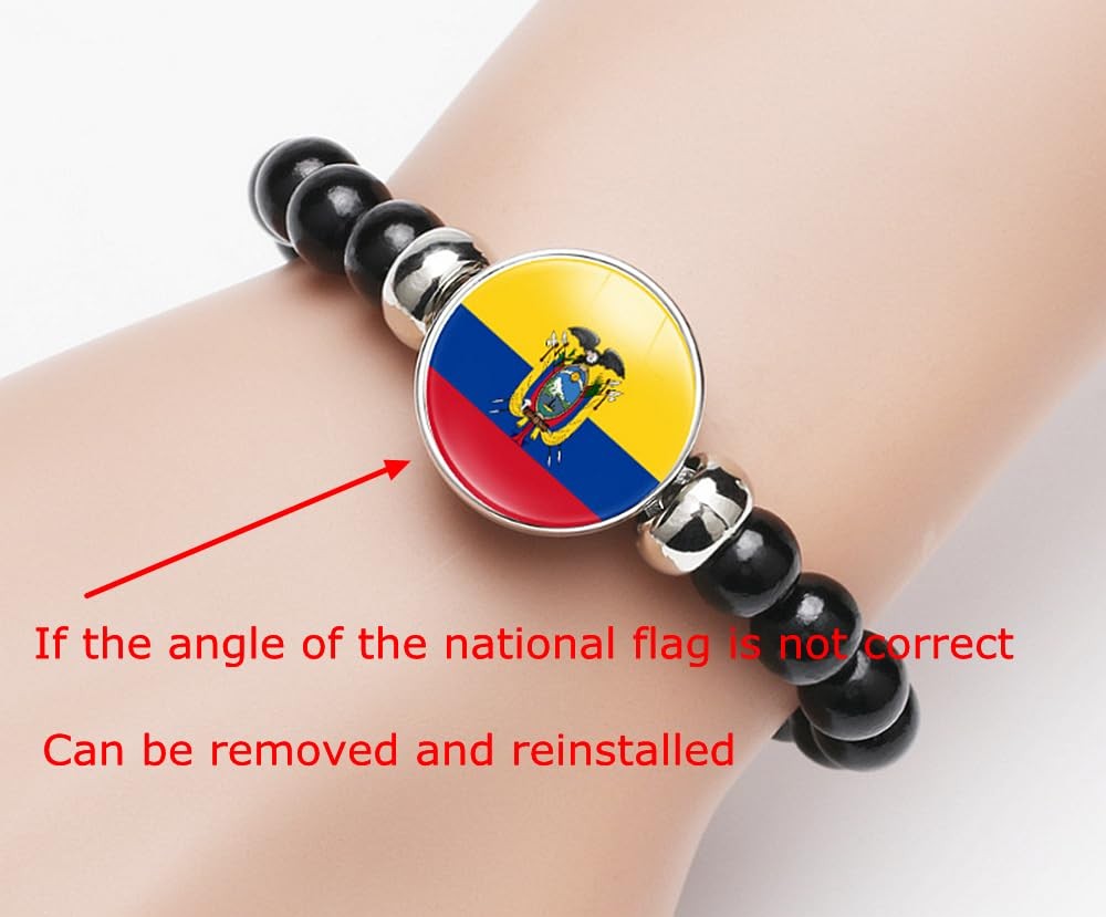 Israel Flag Bracelet Elastic Rope Beaded Bracelet Support Your Country Travel So