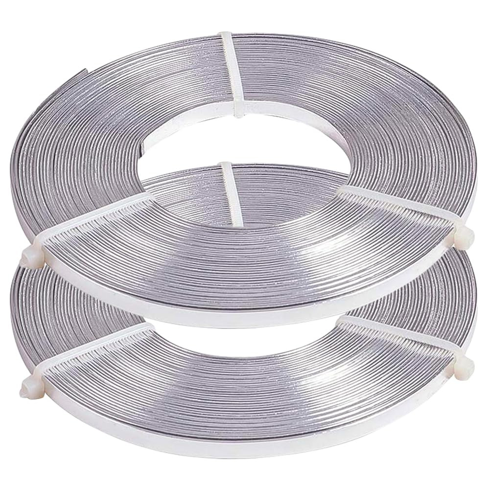 65.6Feet Flat Jewelry Craft Wire, 18 Gauge Aluminum Wire for Bezel, Sculpting, A