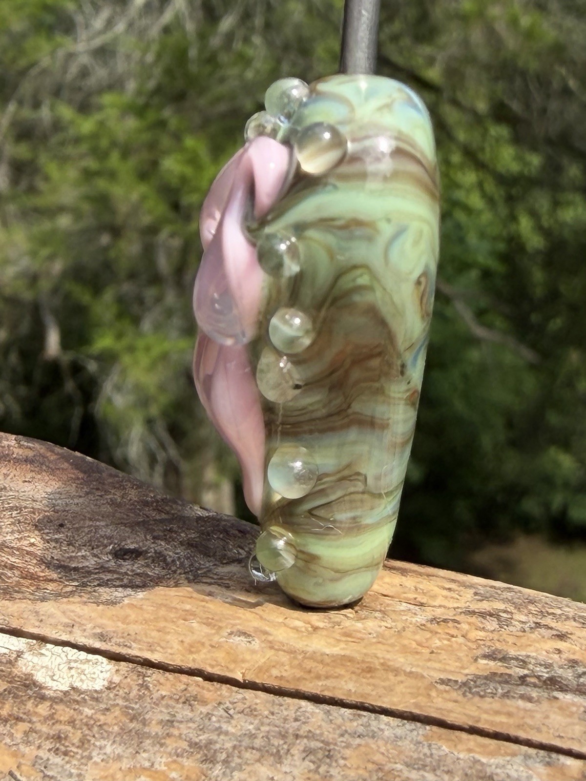 Lampwork Glass Heart Focal Bead HANDMADE Artisan Lampwork Glass Focal Bead