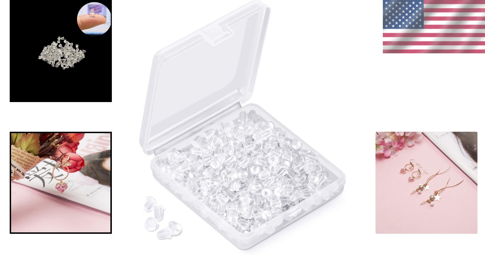 Commercial Grade Clear Silicone Earring Backings – 2000 PCS for Jewelry Stores