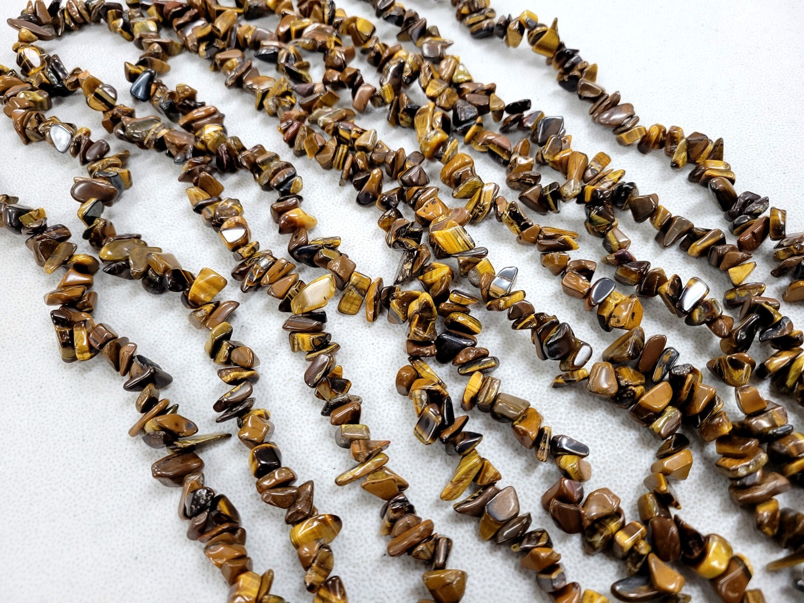 Tiger’s Eye Crystal Beads Natural Stone Chunky Drilled Freeform Gemstone Chips