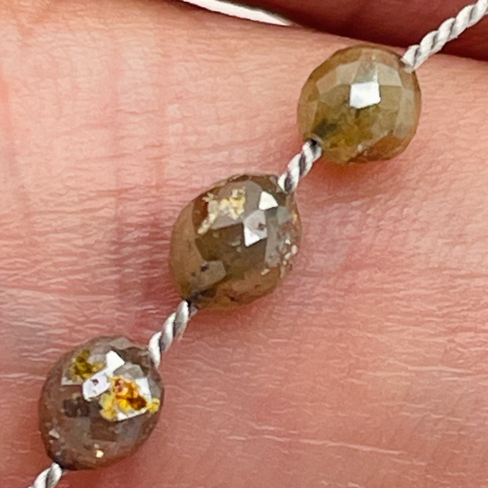 Natural Red Platinum Diamond Beads | 1.8cts | 4.25×3.75mm to 5x4mm | 3 Beads |