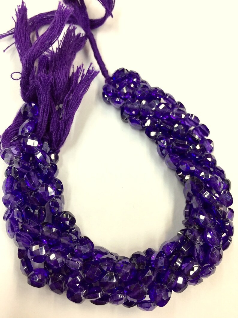 Amazing Shapes High Lusture Blue Zircon Faceted Beads 6 Strand Cube Shape Beads.