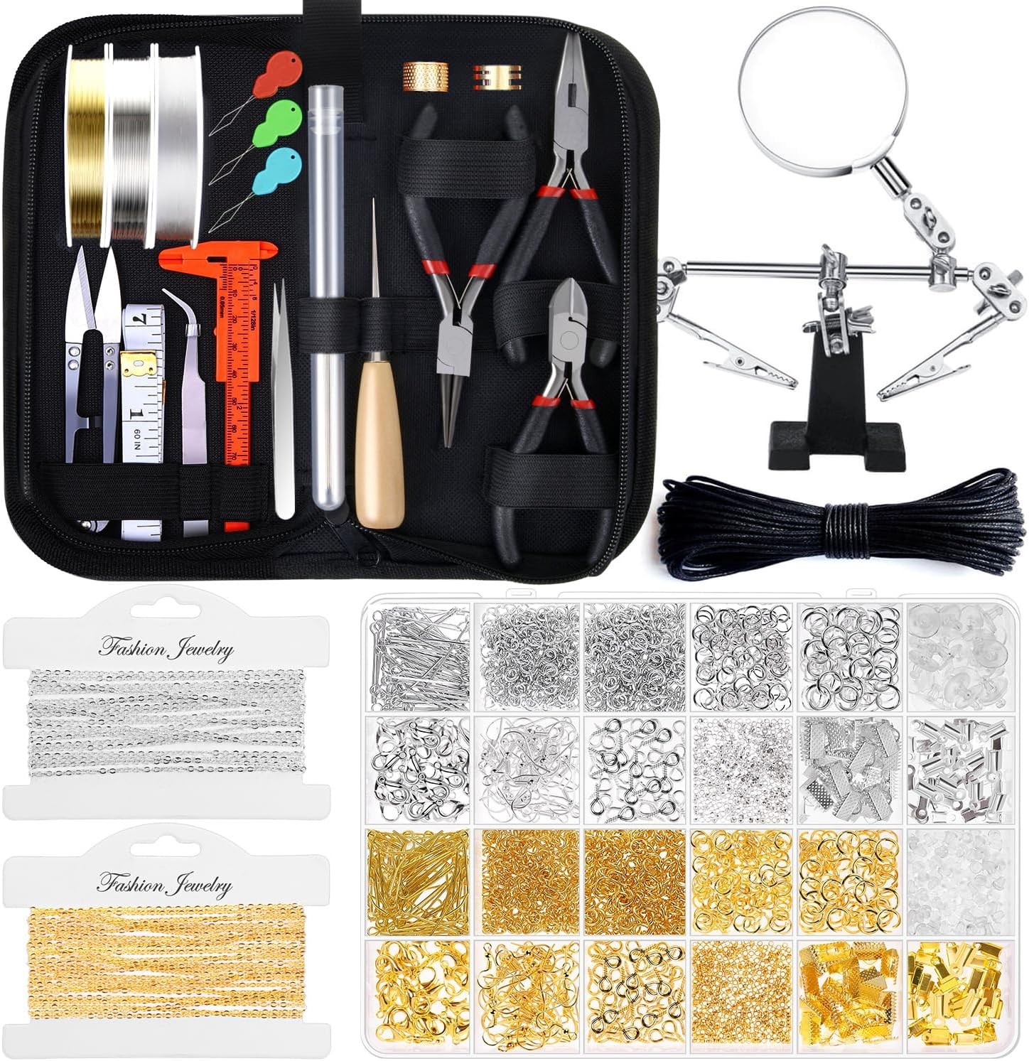 Jewelry Making Kit 1830PCS Tools Findings Wire Chain Repair Starter Set Case