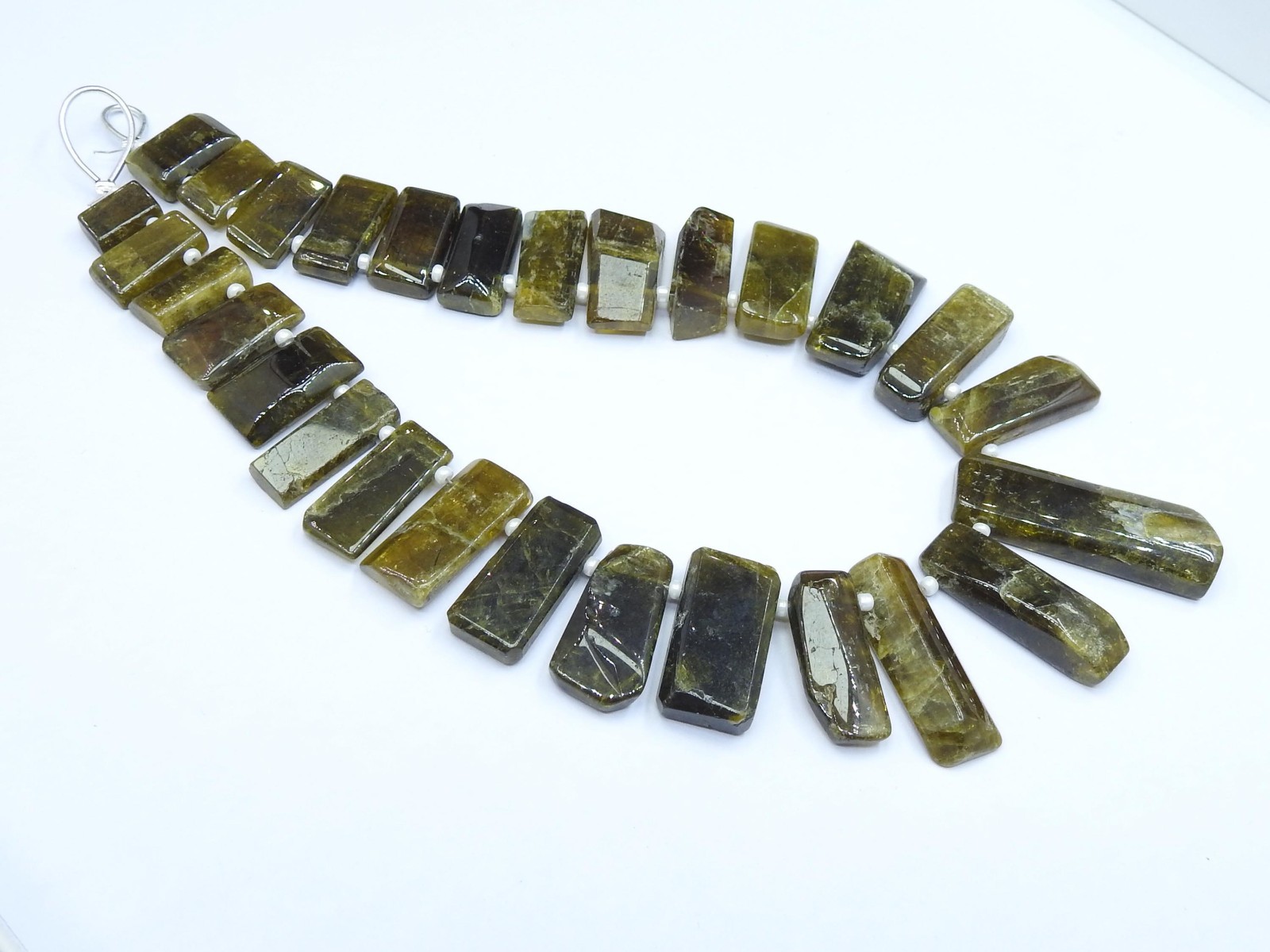 Natural Chrome Diopside Briolette Beads Green Gemstone 11″Strand Jewelry DIY