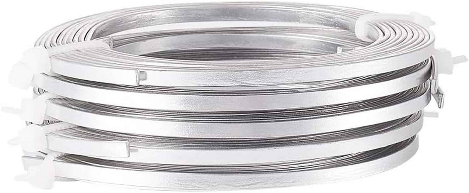 5 Rolls 3mm Wide Flat Jewelry Artistic Aluminum Wire Silver 18 Gauge About 6….