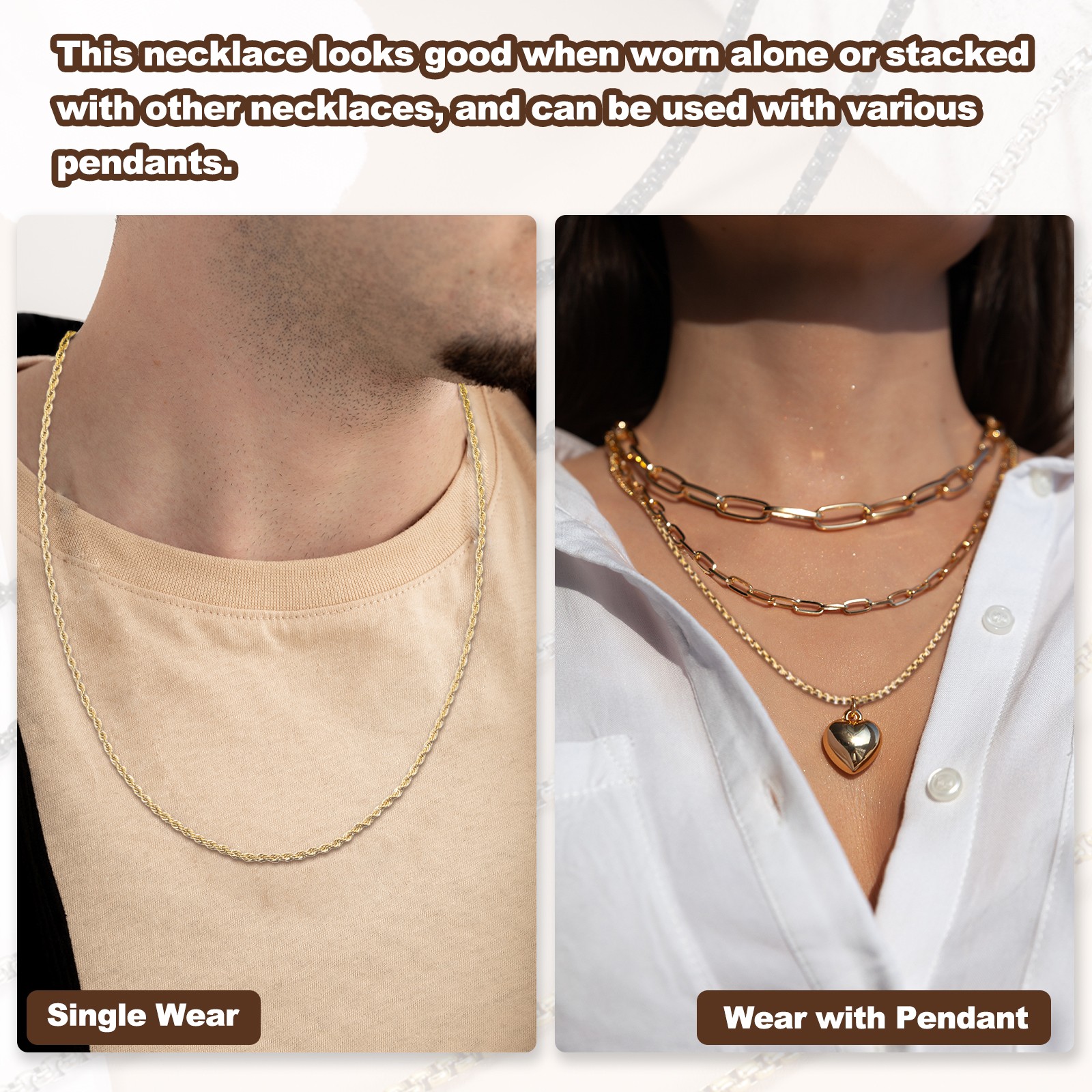 1.2mm/0.05″ Snake Chain Necklace, 12Pcs 20″ Round Chain Necklace, Gold Tone