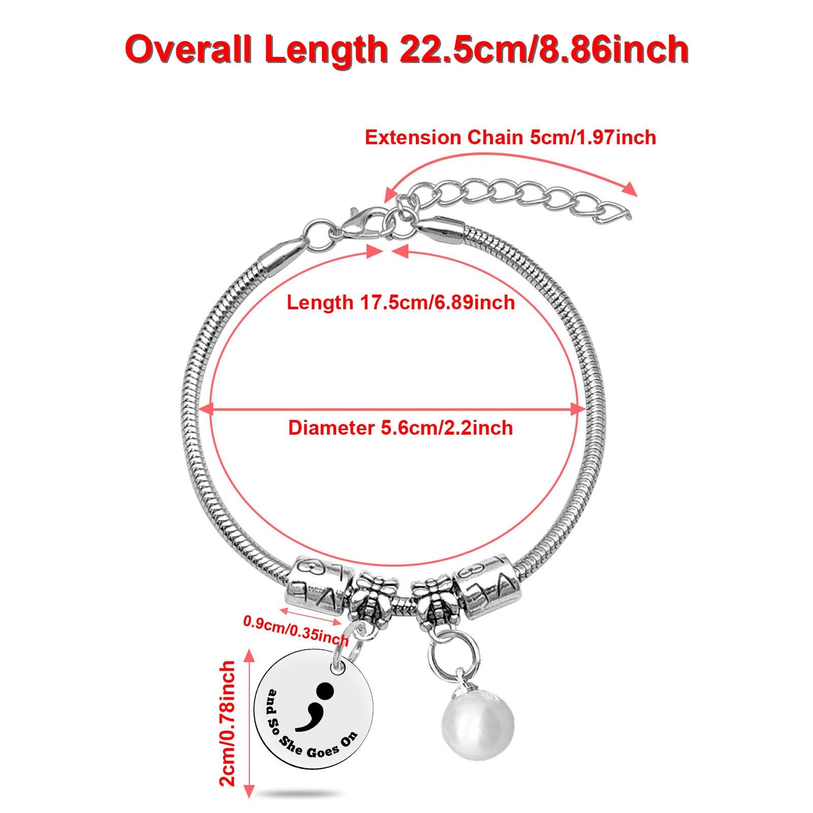 Mental Health Gifts for Women Semicolon Bracelet Inspirational Gifts for Depress