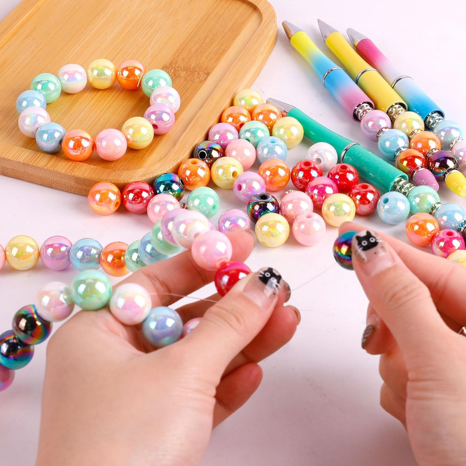 100 Pcs Beads for Pens – Focal Beads for Beadable Pens, Acrylic Bead for Beaded