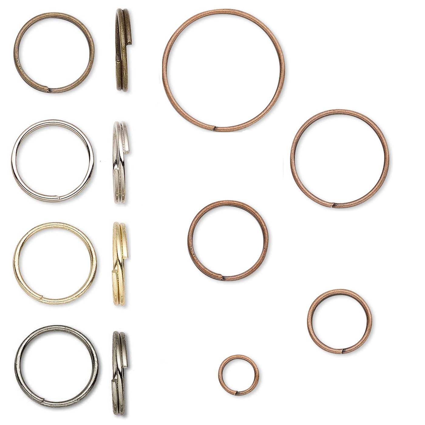 100 Plated Steel Round Split Rings Small -Big Splitring Keyring Jewelry Findings