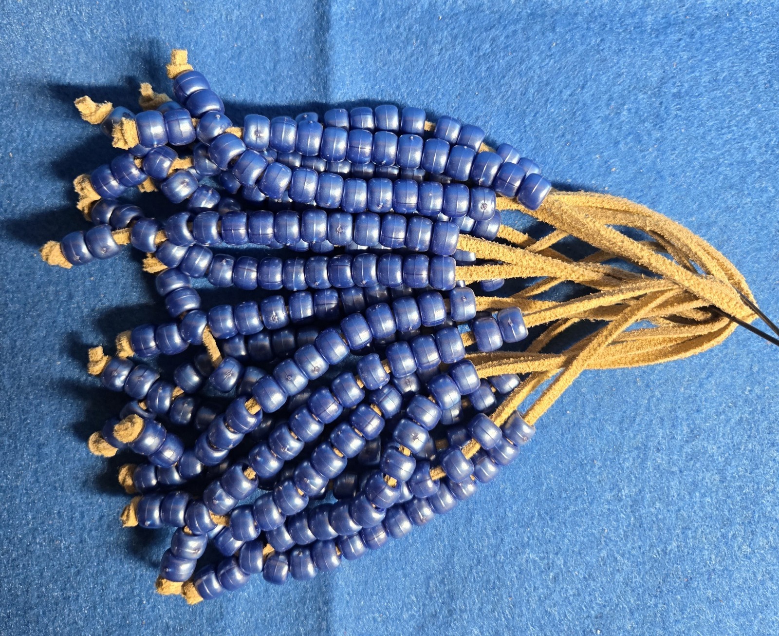 Greece,Worry Beads, Leather cord, Hand Made, Bracelets, Pony Beads, Ice Blue 5mm