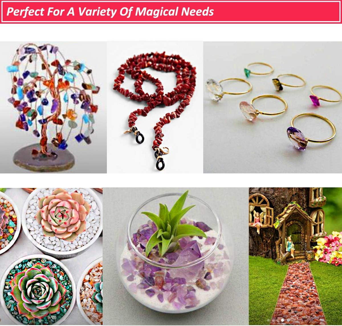 1200PCS Natural Chip Stone Beads, Irregular Gemstone Loose Beads in 20 Colors