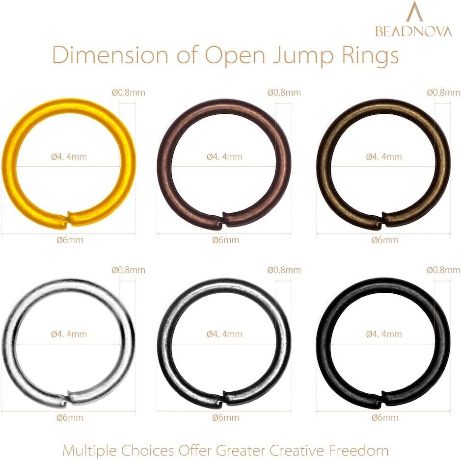 6mm Jump Rings for Keychains Assorted Colors Open Jump Rings for Jewelry Making