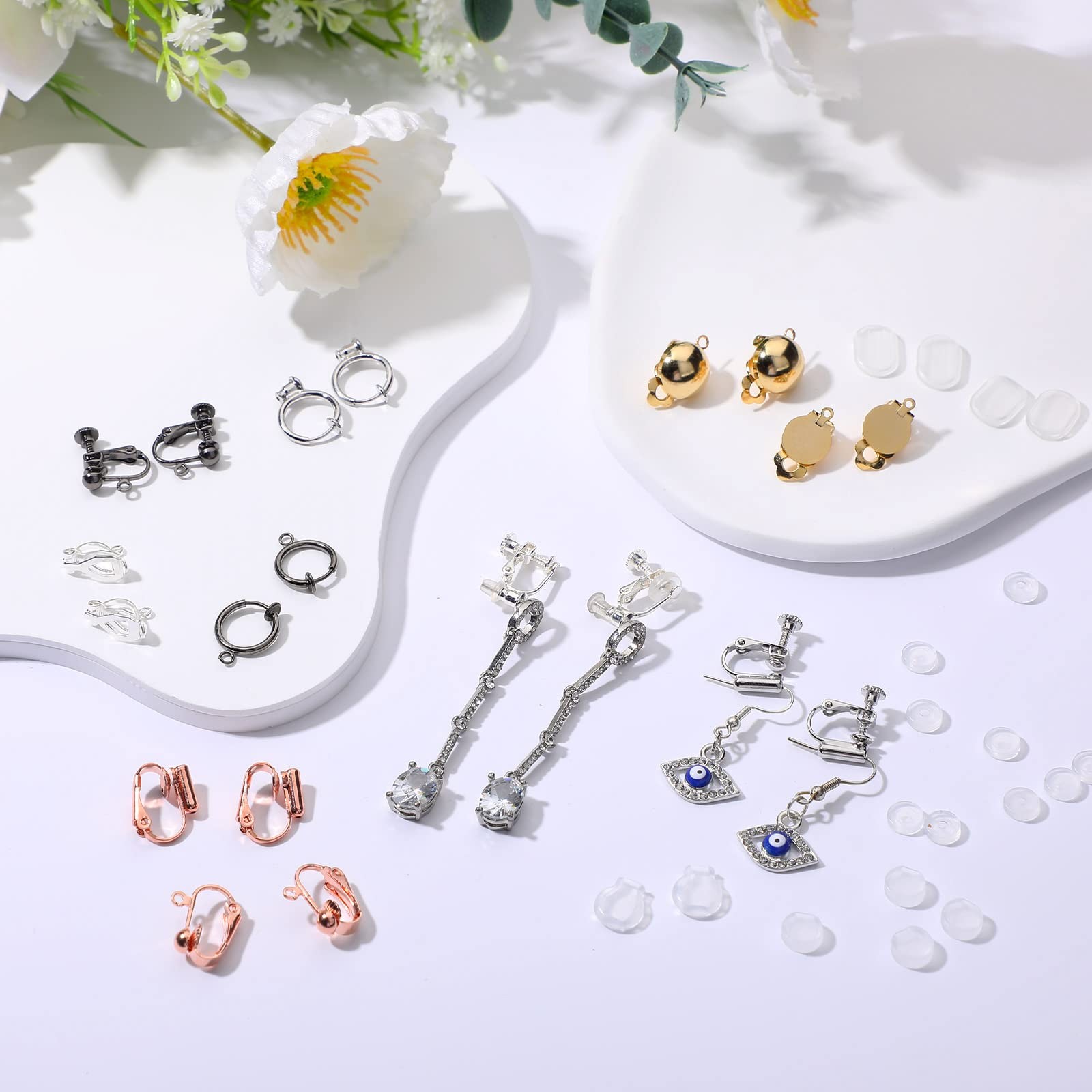 20 Pcs Clip on Earring Converters 10 Pairs Non Pierced to Clip Earring Converter