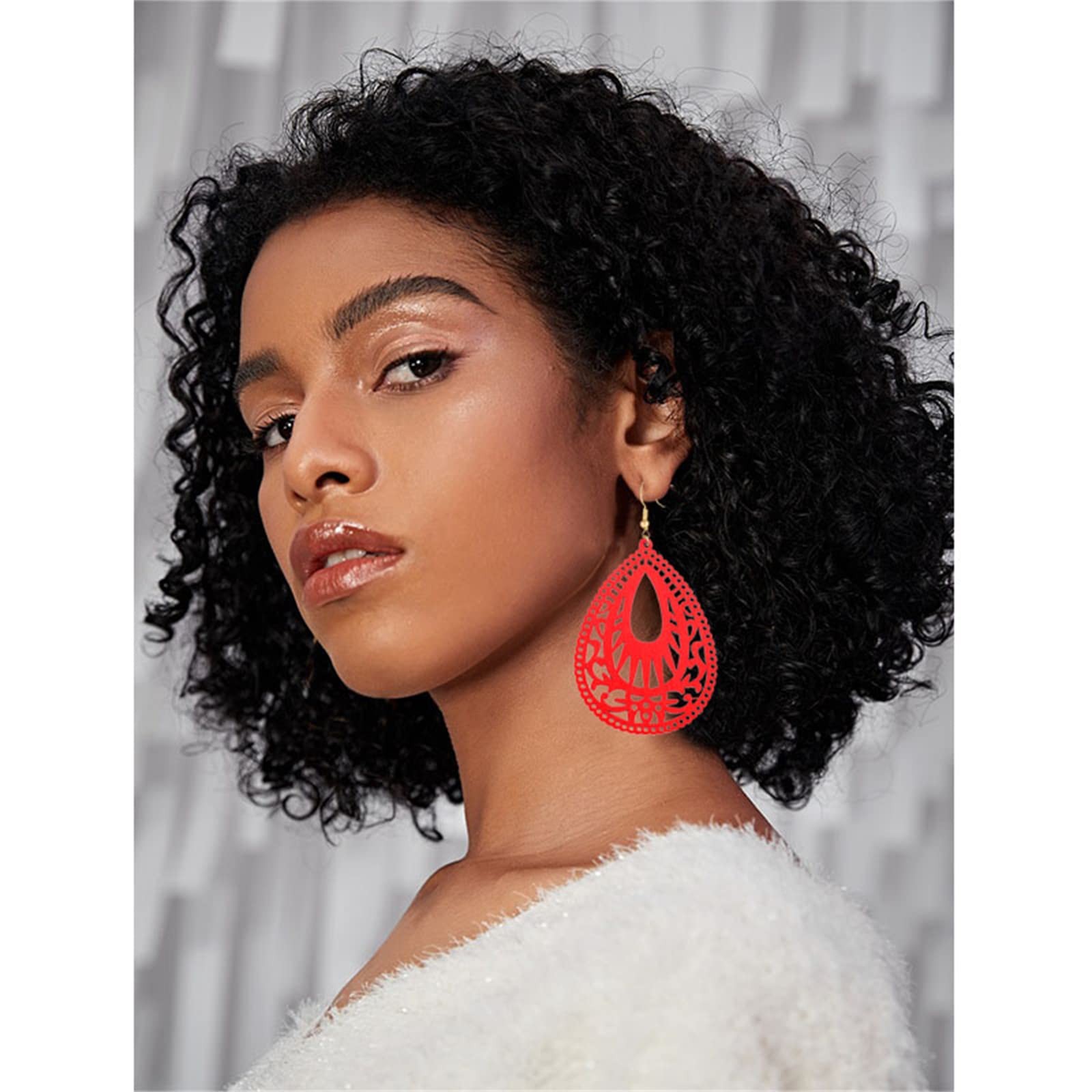 Irregular Wood Earring for Women Unique Vintage Dark Brown Lightweight Natural A