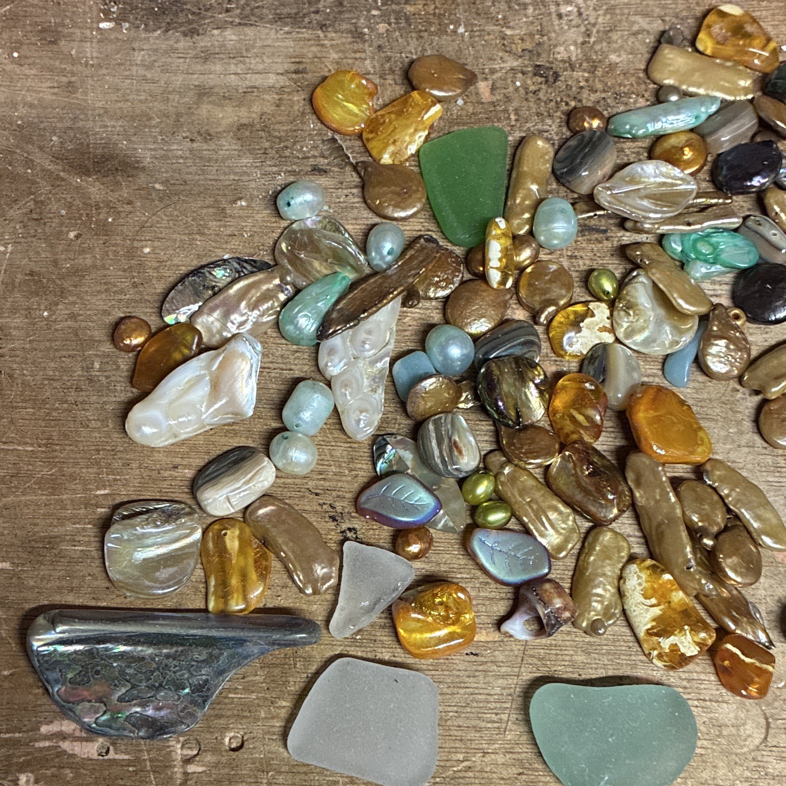Loose Multicolor Pearl & Stone Beads Lot for Jewelry Making