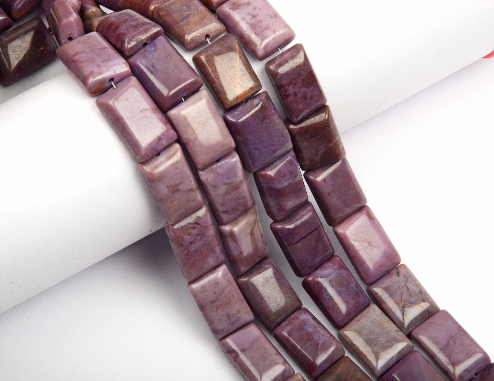 Natural Lavender Jade Gemstone Beads Rectangle Shape 8 Inch Strand 10×14-11x15MM