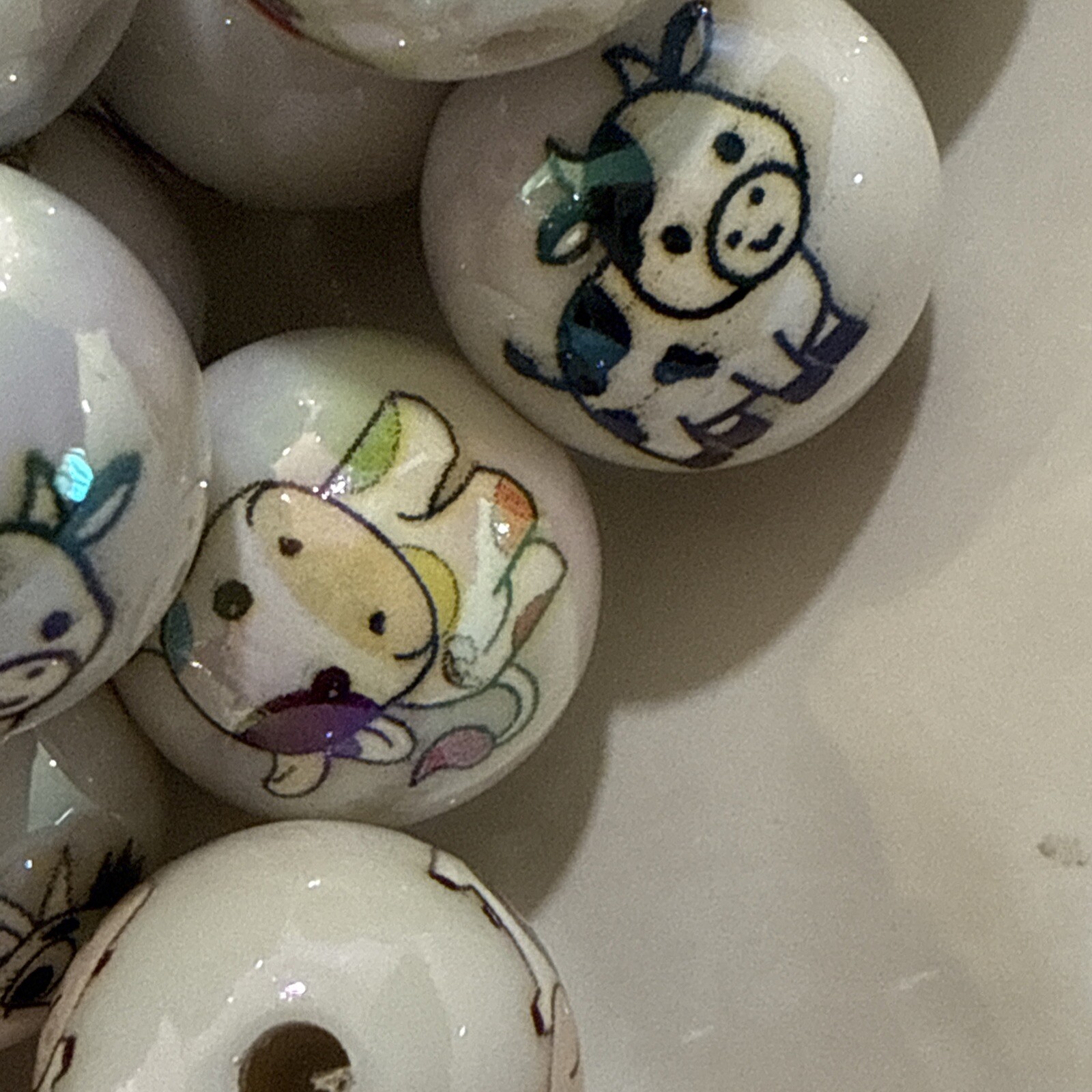 Cow Beads 16 Mm High Quality, Resin Bead Ships From The United States