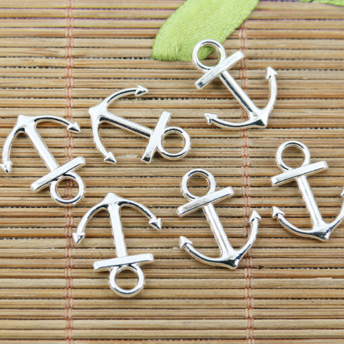 20pcs shinny silver color little anchor charms EF2430