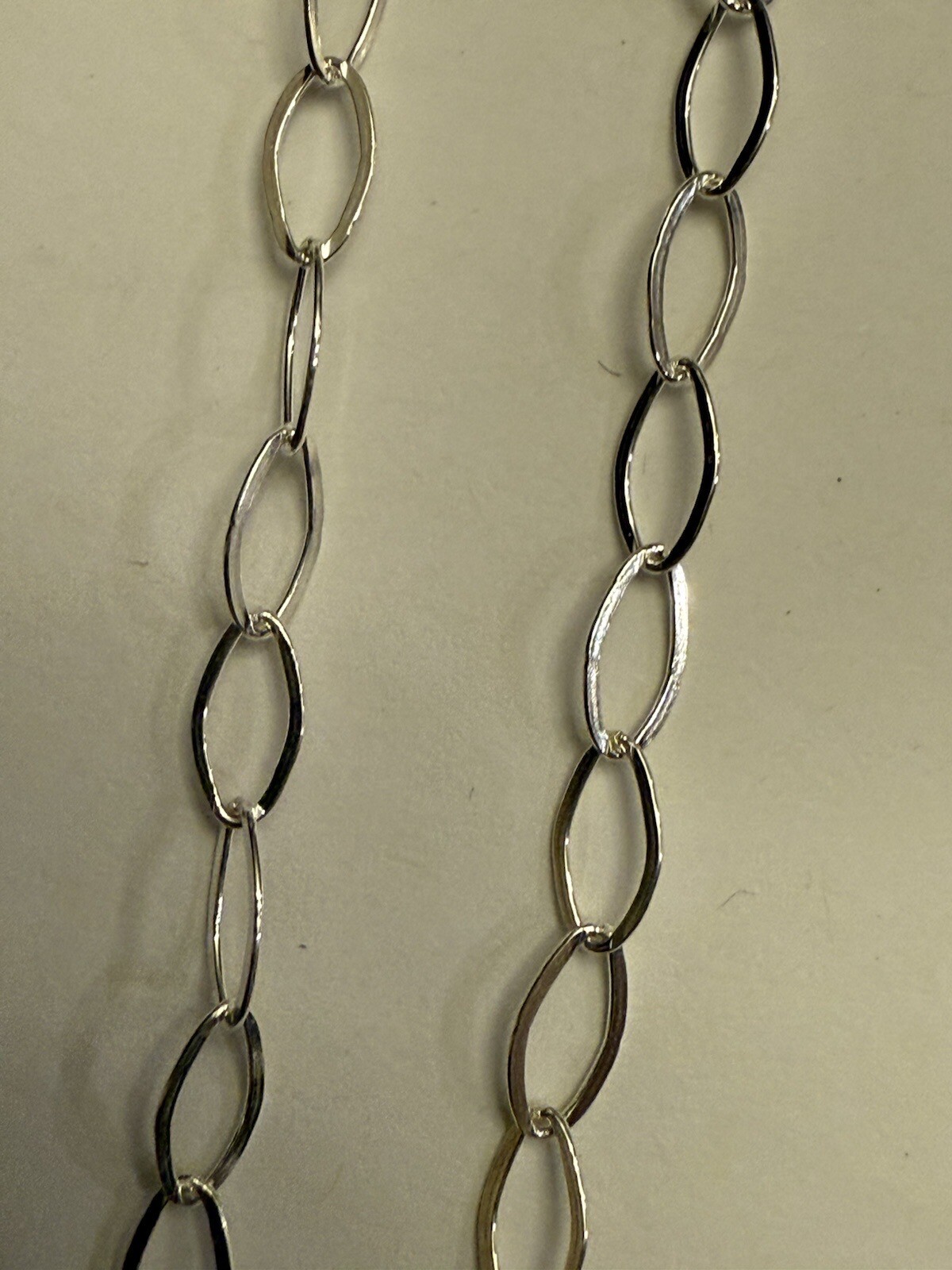sterling silver oval flat chain 7.5×4.3mm 5ft