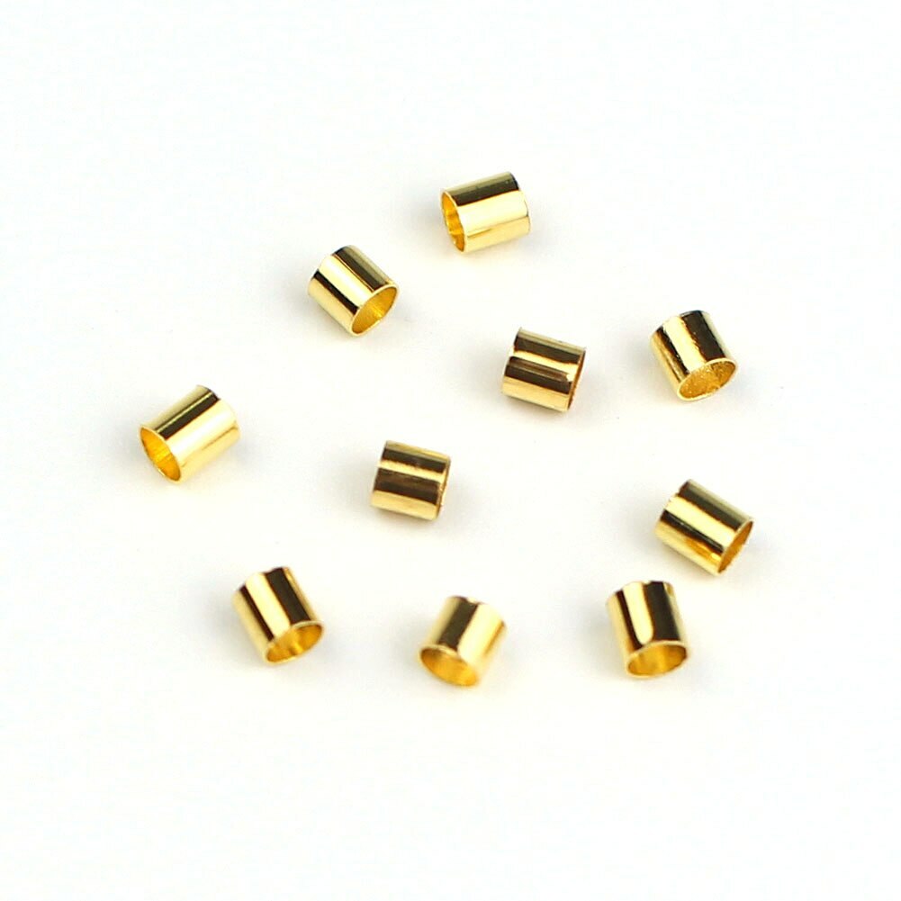 2000pcs/lot 1.5 2.0 2.5mm Copper Tube Crimp End Beads for DIY Jewelry Making