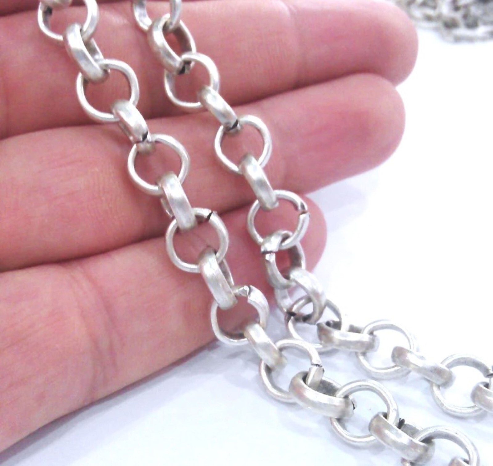 Large Rolo Chain 1 Meter – 3.3 Feet Antique Silver Plated jewelry Accessories