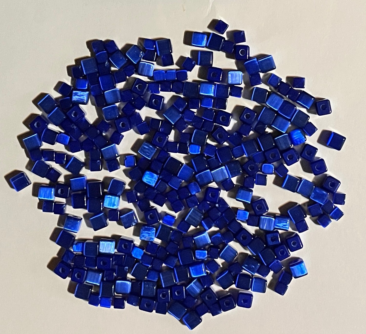 BULK LOT 180+ VIBRANT BLUE AGATE CUBES BEADS 2 sizes STONES jewelry parts NEW