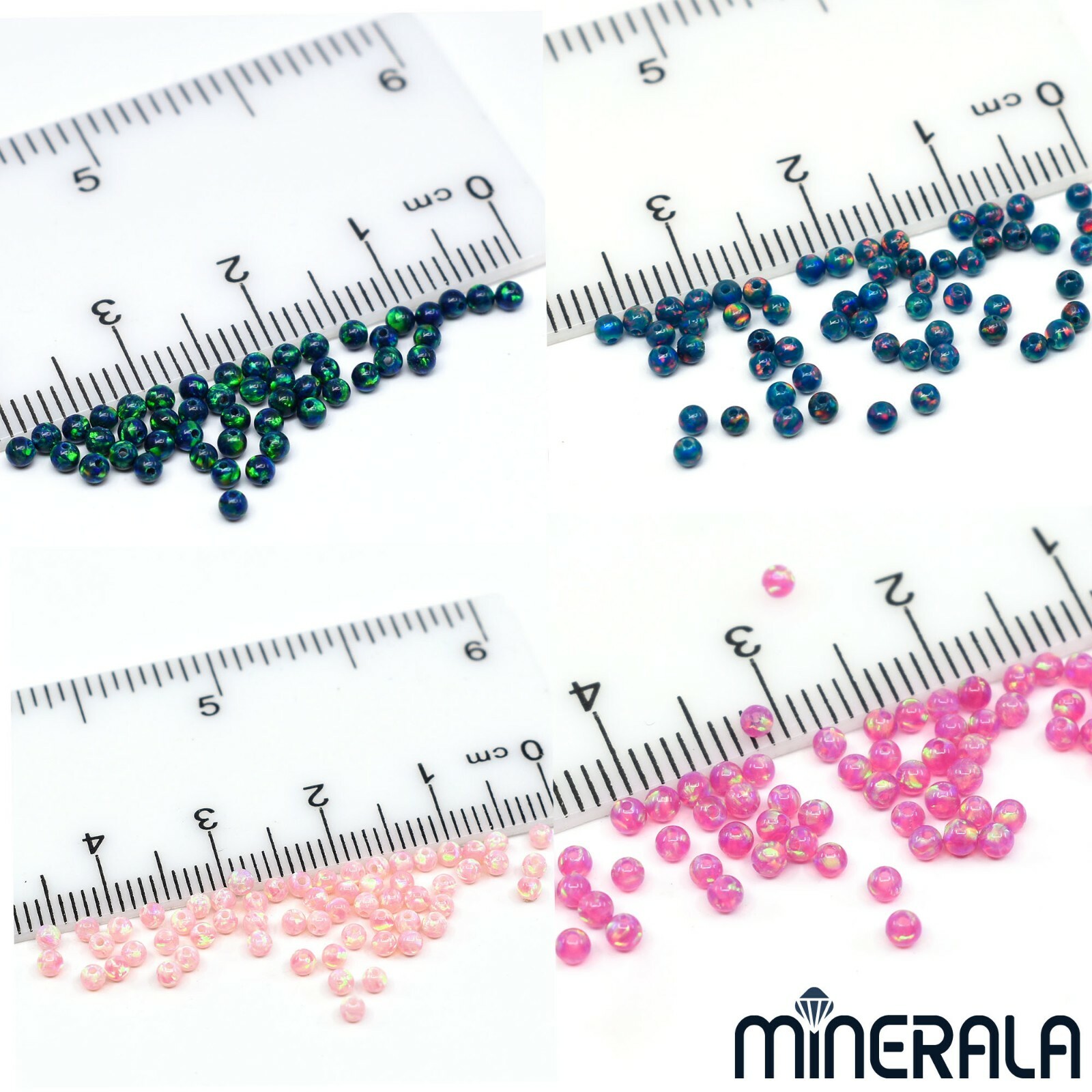 LAB CREATED SYNTHETIC SPARKLING OPAL ROUND BEADS FULL DRILL 2mm WP02788