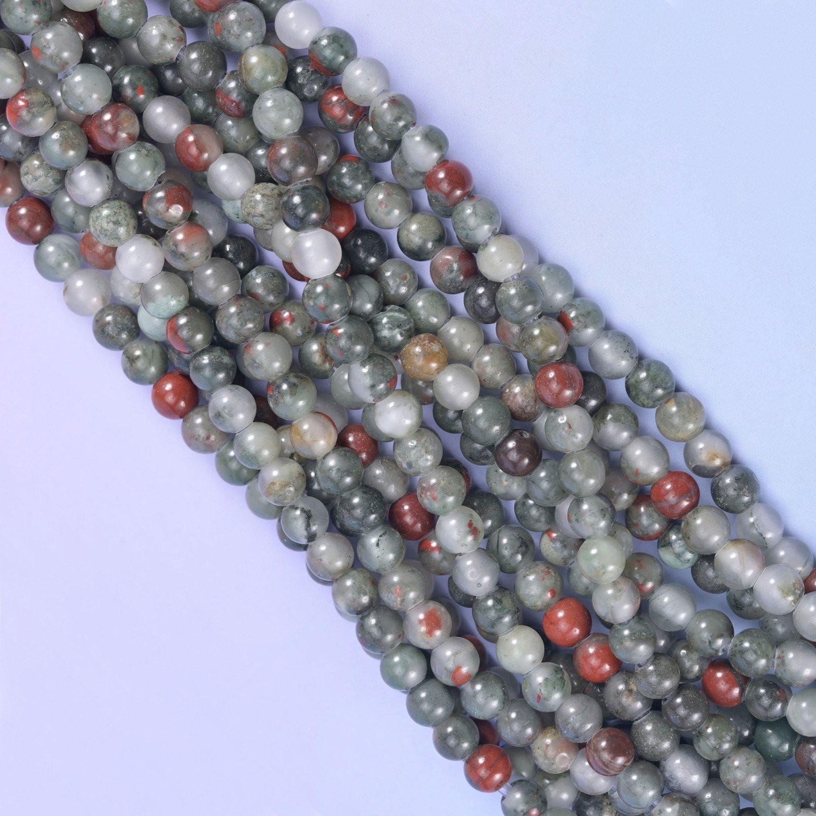2-2.5mm Hole African Bloodstone Smooth Round Beads 6mm 8mm 10mm 8 Inch Strand