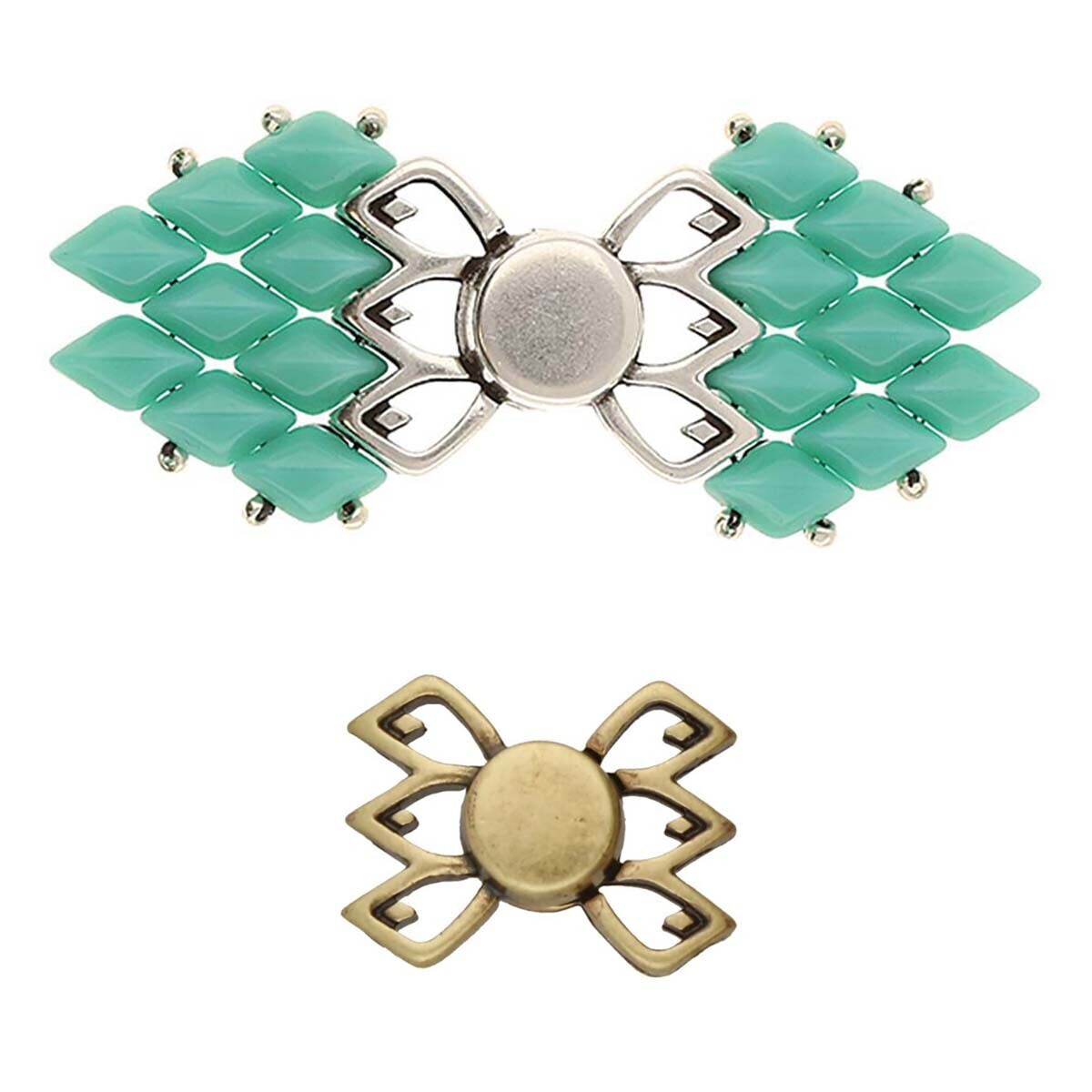 FYLAKOPI III-Gemduo, Magnetic Clasp, Cymbal, 1 piece, Ant Brass Plated, (cym27)
