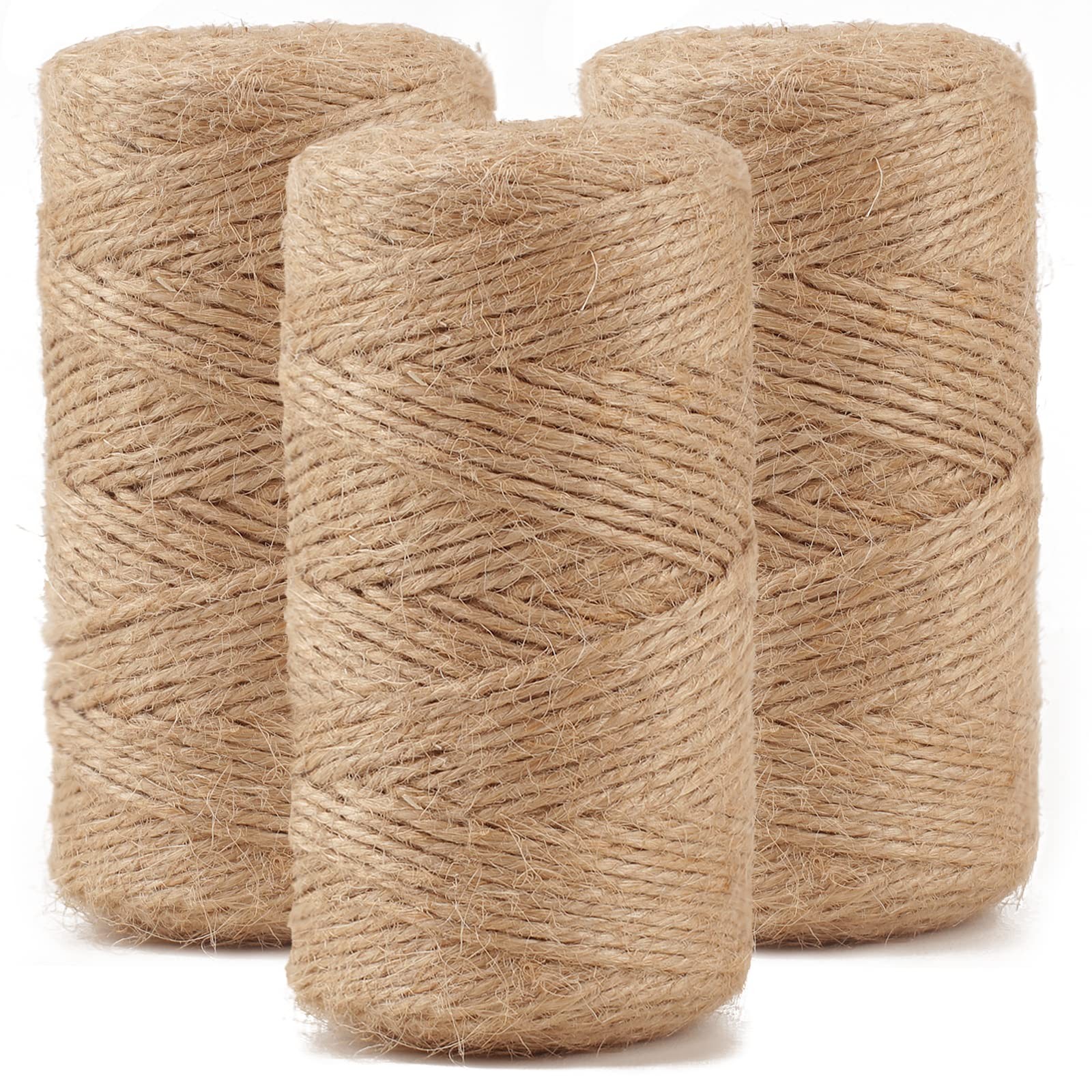 984 FT Natural Jute Twine, 3ply Thin Ribbon Hemp Twine for Gardening, Plant, …