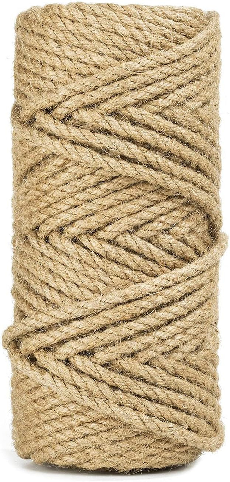 100 Feet 5mm Jute Twine, Heavy Duty Jute Rope, Natural Hemp Rope for DIY Arts Cr