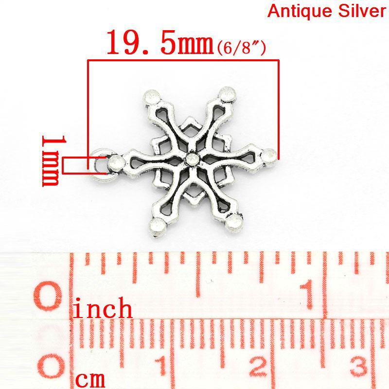 Snowflake Antiqued Silver Plated Winter Charms 10PC Mix CM0236 – 10, 20 Or 50PCs