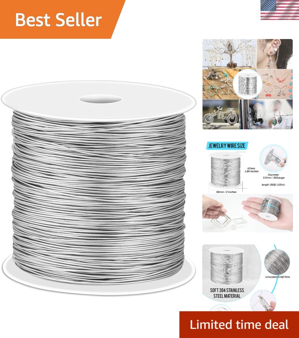 Jewelry Making Wire 24 Gauge Stainless Steel Craft Wire for Bailing and DIY
