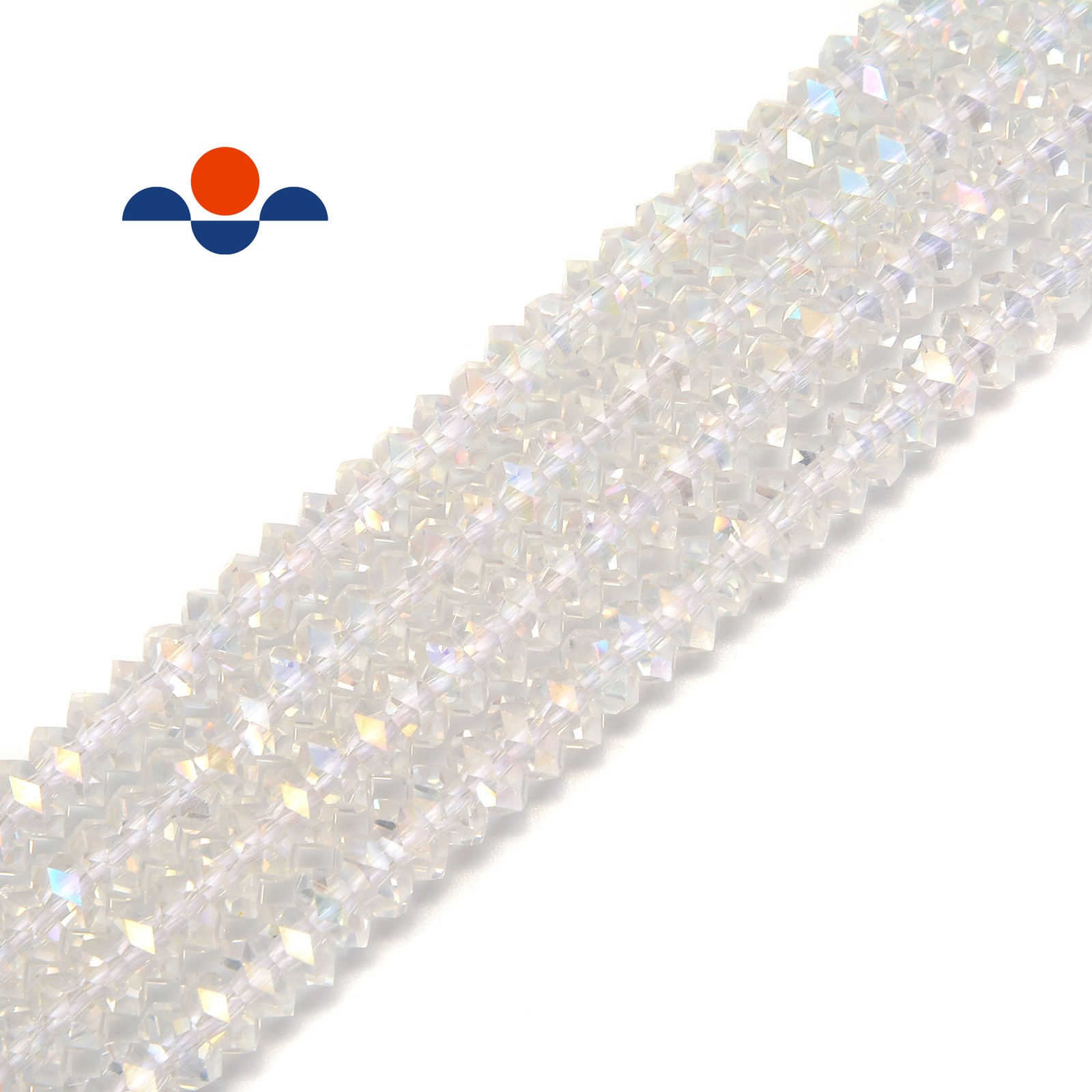 Clear AB K9 Crystal Glass Faceted Rondelle Beads Size 3x6mm 15.5″ Strand