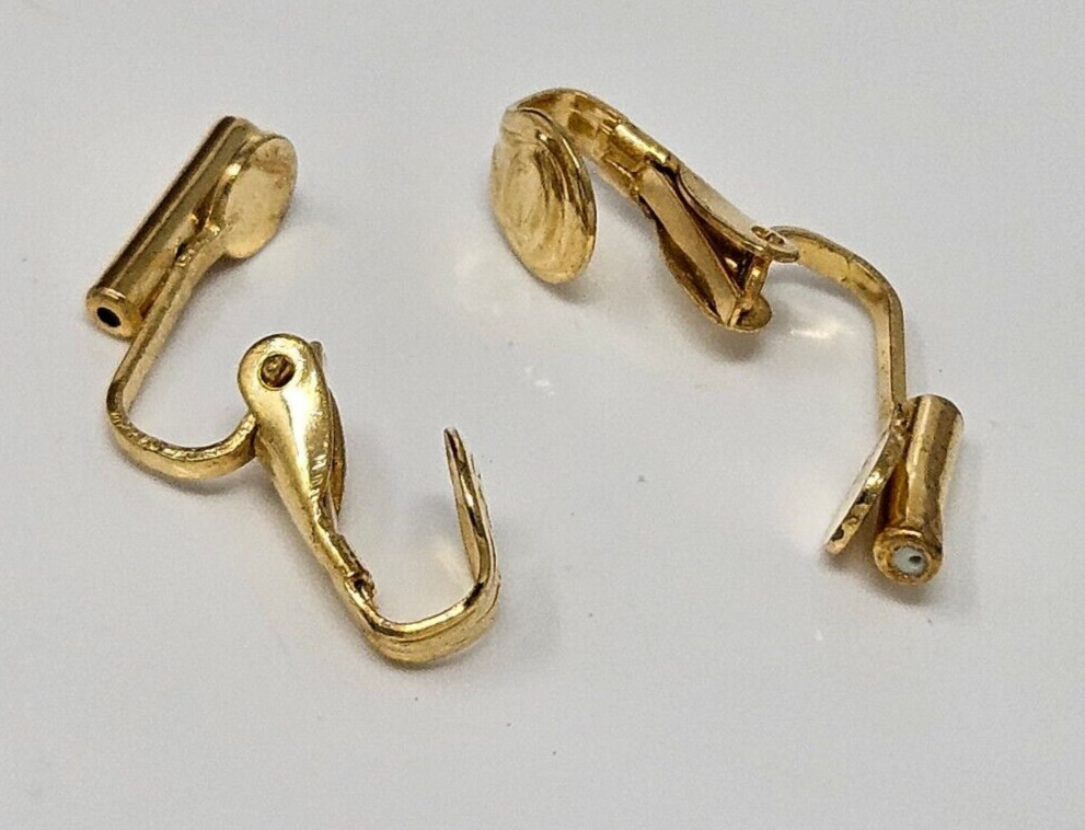 10 pair Gold Earring Converters Convert Stud Post to Clip-On Non-Pierced Ears